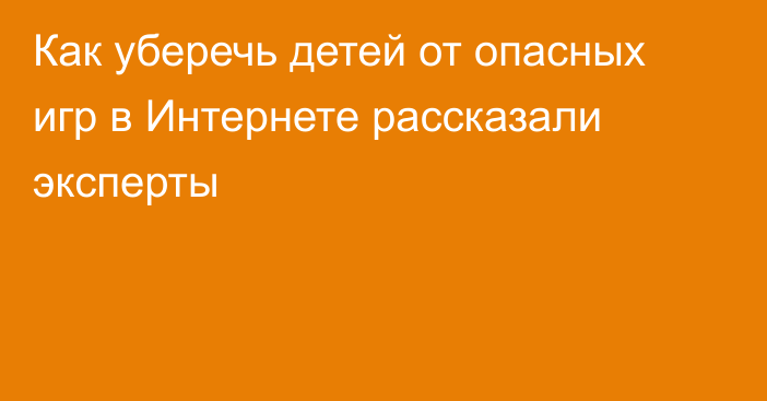 Как уберечь детей от опасных игр в Интернете рассказали эксперты