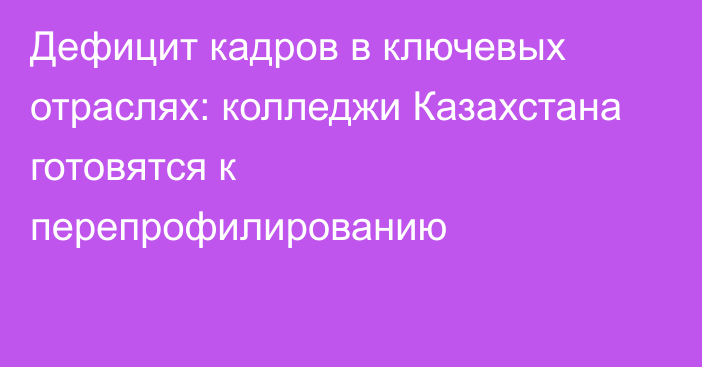 Дефицит кадров в ключевых отраслях: колледжи Казахстана готовятся к перепрофилированию