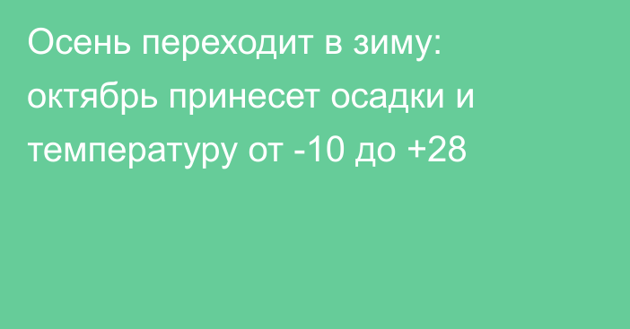 Осень переходит в зиму: октябрь принесет осадки и температуру от -10 до +28