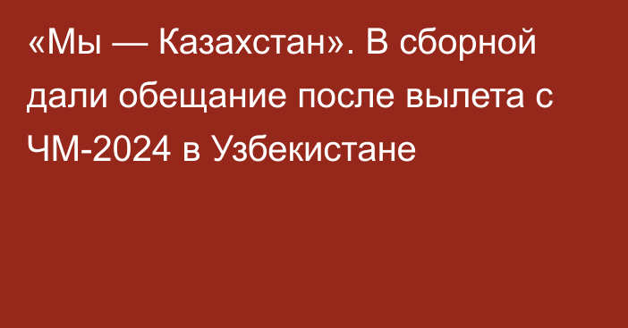 «Мы — Казахстан». В сборной дали обещание после вылета с ЧМ-2024 в Узбекистане