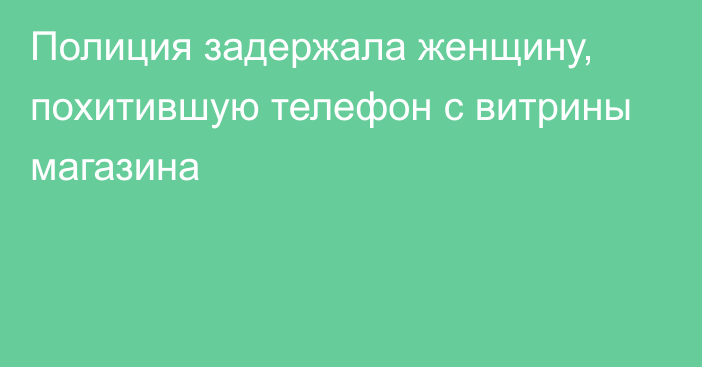 Полиция задержала женщину, похитившую телефон с витрины магазина