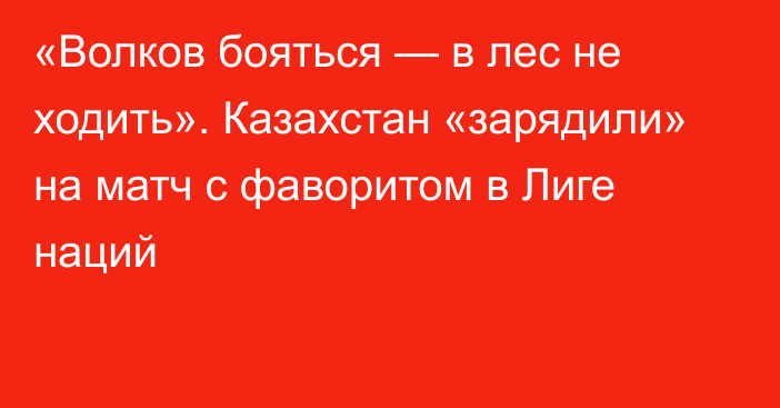 «Волков бояться — в лес не ходить». Казахстан «зарядили» на матч с фаворитом в Лиге наций