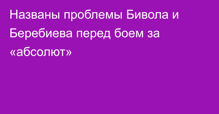 Названы проблемы Бивола и Беребиева перед боем за «абсолют»