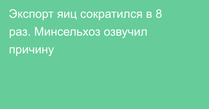 Экспорт яиц сократился в 8 раз. Минсельхоз озвучил причину