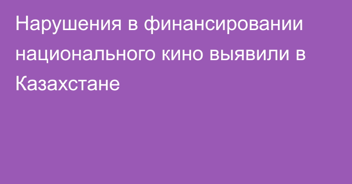 Нарушения в финансировании национального кино выявили в Казахстане