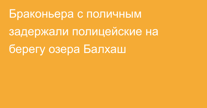 Браконьера с поличным задержали полицейские на берегу озера Балхаш