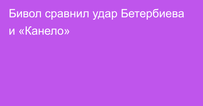 Бивол сравнил удар Бетербиева и «Канело»