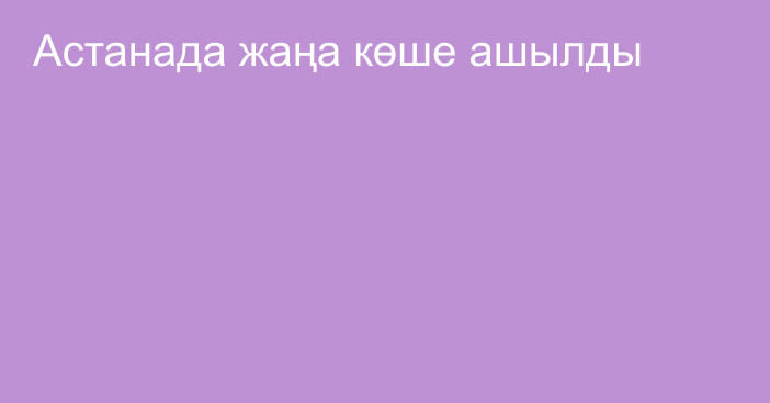 Астанада жаңа көше ашылды