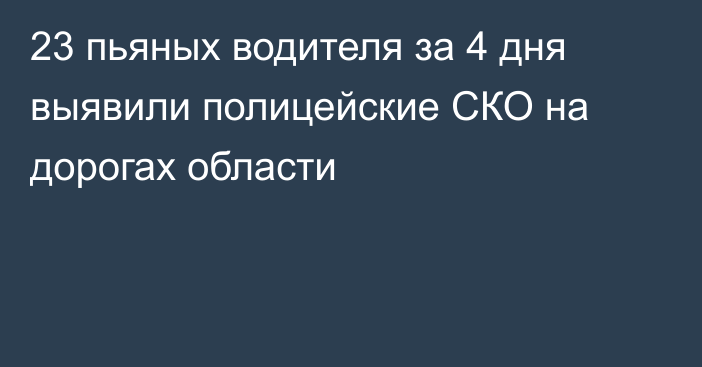 23 пьяных водителя за 4 дня выявили полицейские СКО на дорогах области