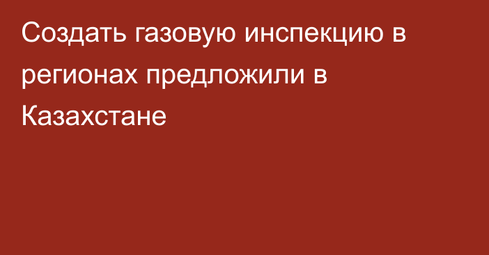 Создать газовую инспекцию в регионах предложили в Казахстане