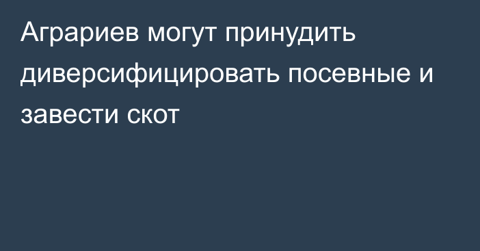 Аграриев могут принудить диверсифицировать посевные и завести скот