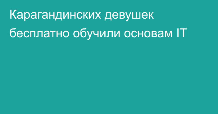 Карагандинских девушек бесплатно обучили основам IT