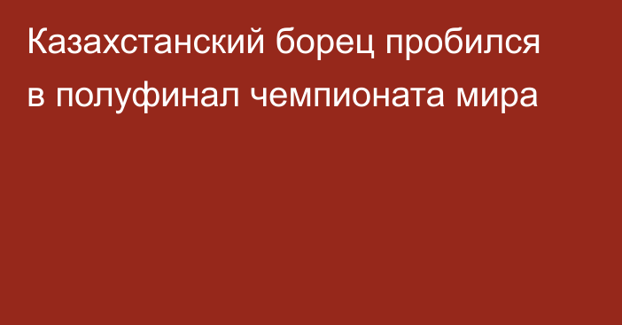 Казахстанский борец пробился в полуфинал чемпионата мира