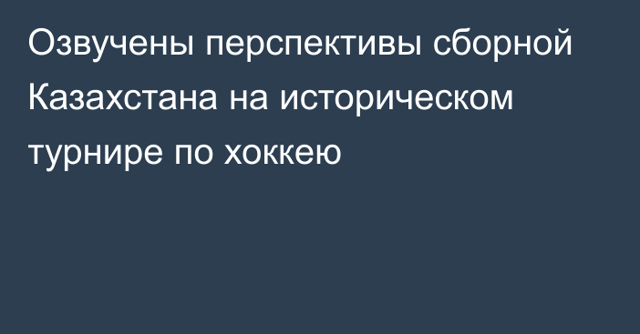 Озвучены перспективы сборной Казахстана на историческом турнире по хоккею