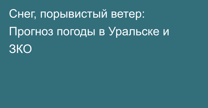 Снег, порывистый ветер: Прогноз погоды в Уральске и ЗКО