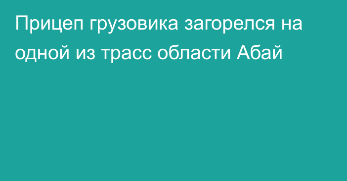 Прицеп грузовика загорелся на одной из трасс области Абай