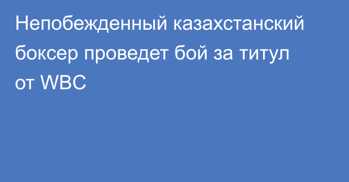 Непобежденный казахстанский боксер проведет бой за титул от WBC