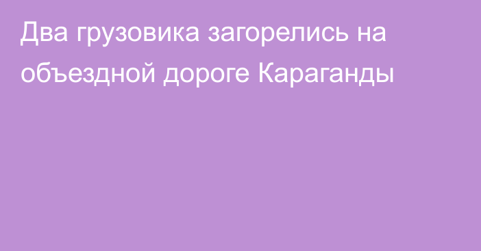 Два грузовика загорелись на объездной дороге Караганды