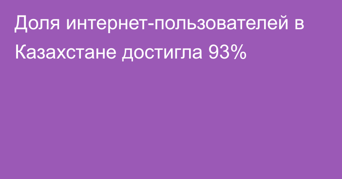 Доля интернет-пользователей в Казахстане достигла 93%