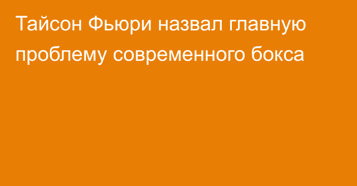 Тайсон Фьюри назвал главную проблему современного бокса