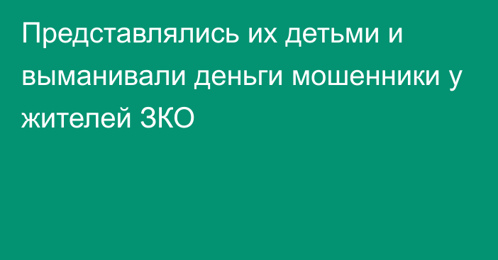 Представлялись их детьми и выманивали деньги мошенники у жителей ЗКО