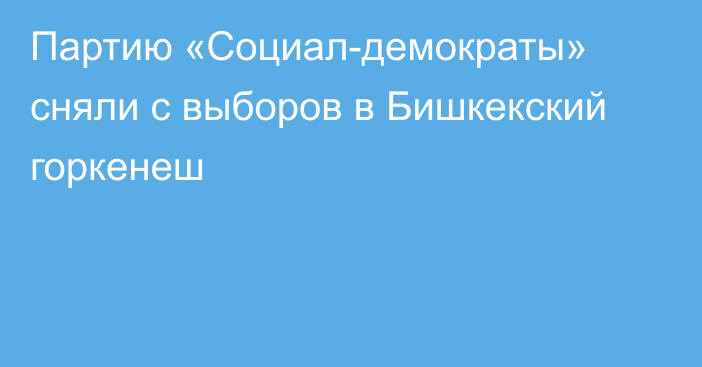 Партию «Социал-демократы» сняли с выборов в Бишкекский горкенеш