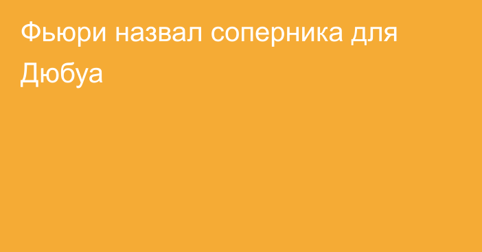 Фьюри назвал соперника для Дюбуа