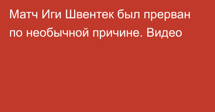 Матч Иги Швентек был прерван по необычной причине. Видео