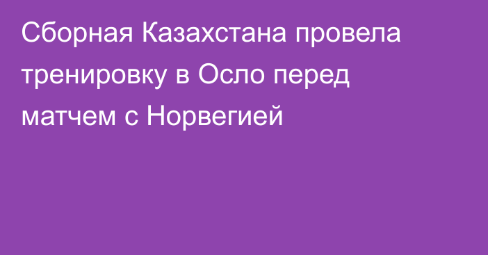 Сборная Казахстана провела тренировку в Осло перед матчем с Норвегией