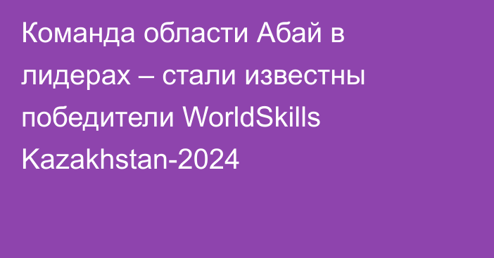 Команда области Абай в лидерах – стали известны победители WorldSkills Kazakhstan-2024