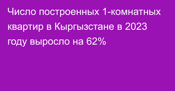 Число построенных 1-комнатных квартир в Кыргызстане в 2023 году выросло на 62%