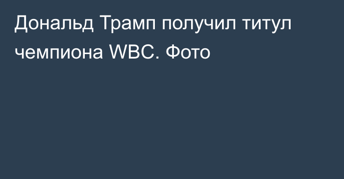 Дональд Трамп получил титул чемпиона WBC. Фото