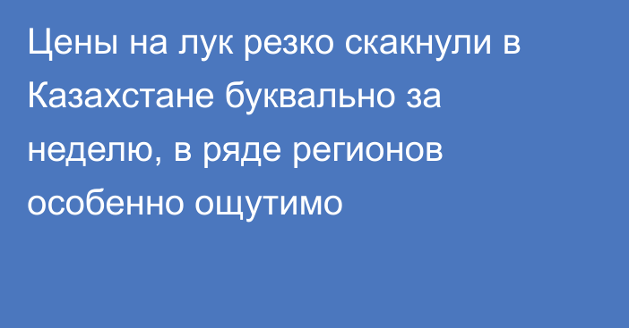 Цены на лук резко скакнули в Казахстане буквально за неделю, в ряде регионов особенно ощутимо