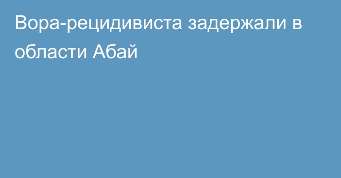 Вора-рецидивиста задержали в области Абай