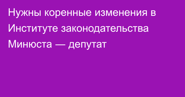 Нужны коренные изменения в Институте законодательства Минюста ― депутат