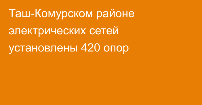 Таш-Комурском районе электрических сетей установлены 420 опор