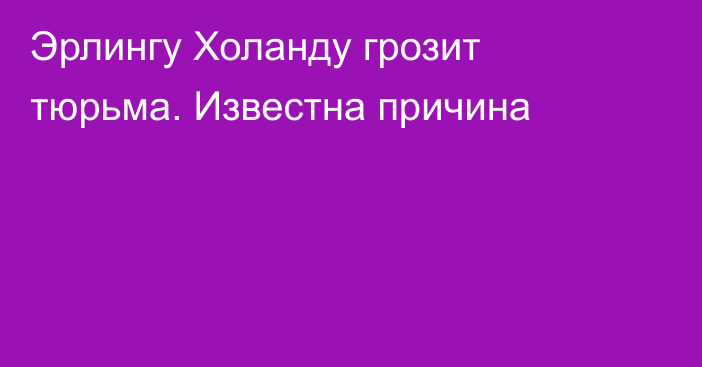 Эрлингу Холанду грозит тюрьма. Известна причина