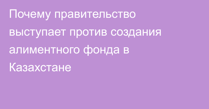 Почему правительство выступает против создания алиментного фонда в Казахстане