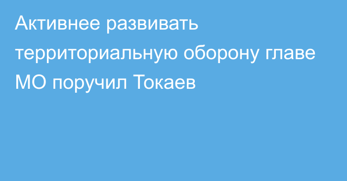 Активнее развивать территориальную оборону главе МО поручил Токаев