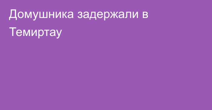 Домушника задержали в Темиртау