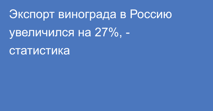 Экспорт винограда в Россию увеличился на 27%, - статистика 