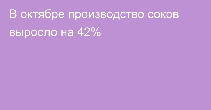 В октябре производство соков выросло на 42%