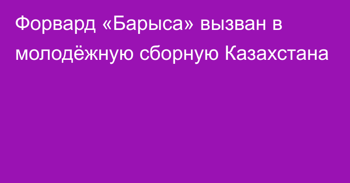 Форвард «Барыса» вызван в молодёжную сборную Казахстана