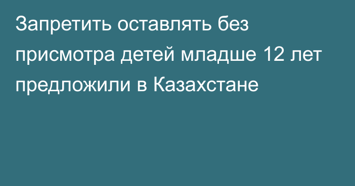 Запретить оставлять без присмотра детей младше 12 лет предложили в Казахстане