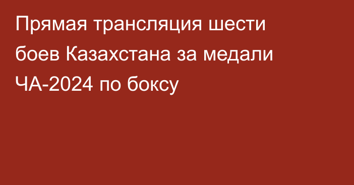 Прямая трансляция шести боев Казахстана за медали ЧА-2024 по боксу