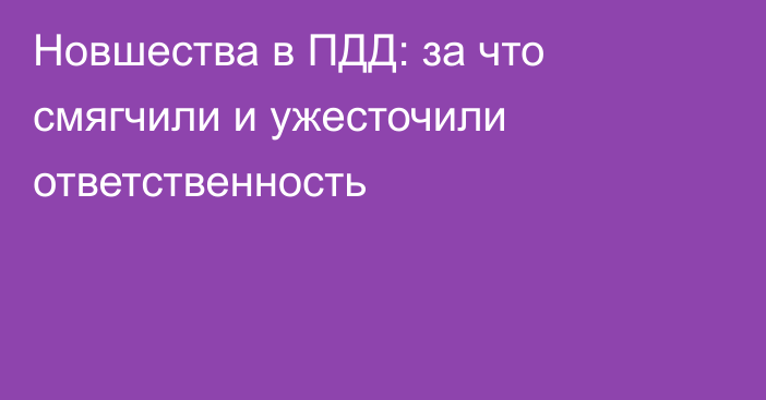 Новшества в ПДД: за что смягчили и ужесточили ответственность