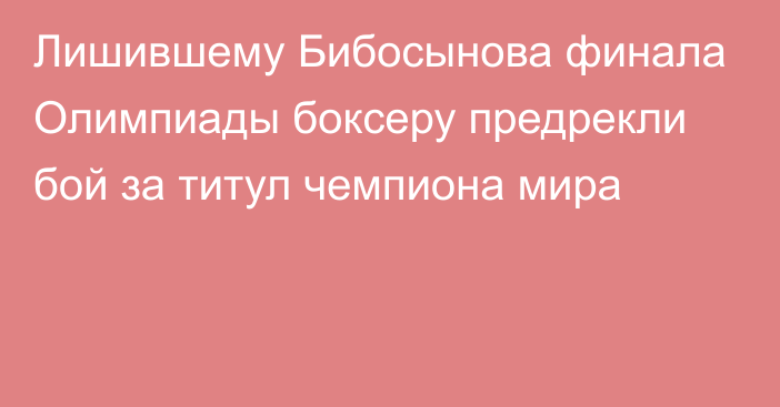 Лишившему Бибосынова финала Олимпиады боксеру предрекли бой за титул чемпиона мира