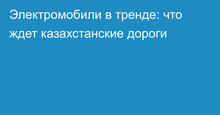 Электромобили в тренде: что ждет казахстанские дороги