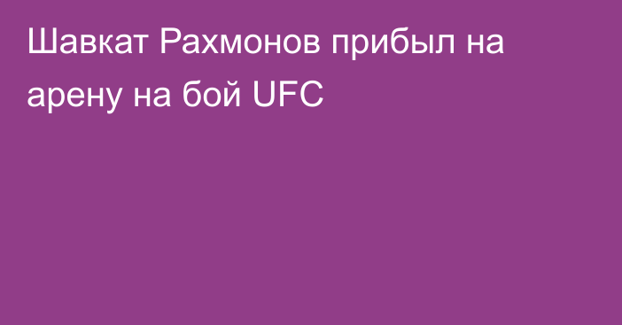 Шавкат Рахмонов прибыл на арену на бой UFC