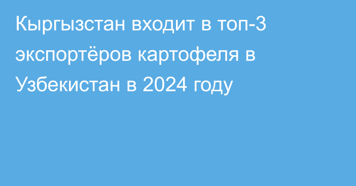 Кыргызстан входит в топ-3 экспортёров картофеля в Узбекистан в 2024 году